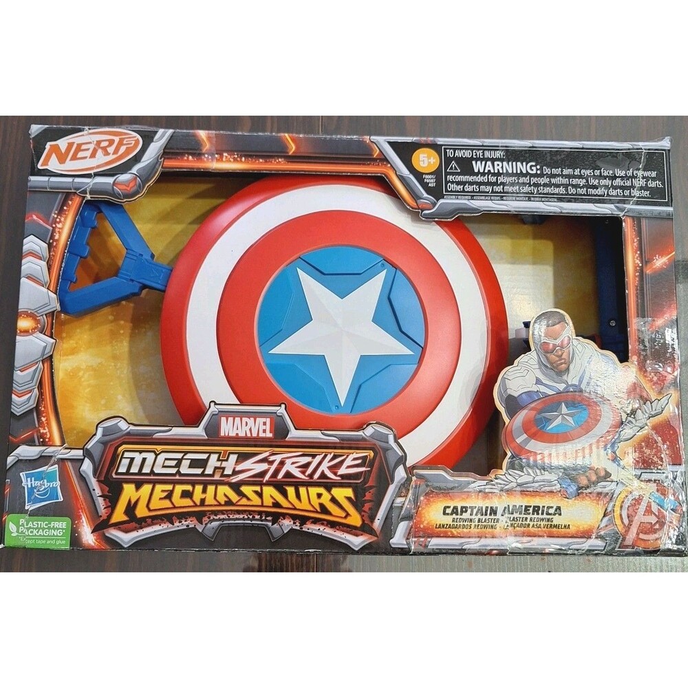 Marvel Captain America Redwing Blaster, NERF GUN Blaster with 3 Darts - New